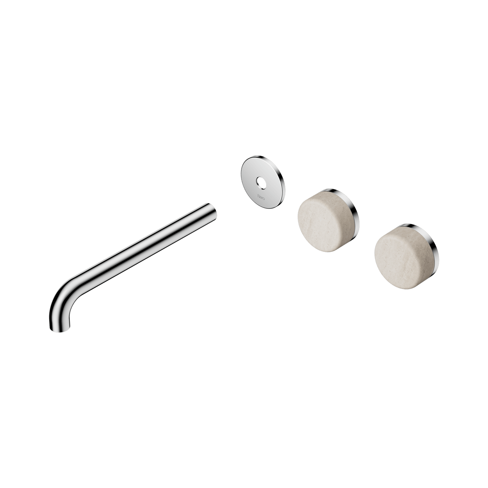 Serenity Wall Basin 220mm Offspout + Rome Travertine Handle Chrome gallery detail image