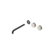 Serenity Wall Basin 220mm Offspout + Rome Travertine Handle Gun Metal gallery detail image