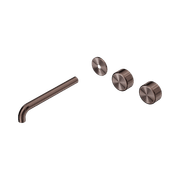 Serenity Wall Basin 220mm Offspout + Metal Handle Brushed Bronze gallery detail image