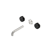 Serenity Wall Basin 160mm Spout + Marquina Black Handle Brushed Nickel gallery detail image