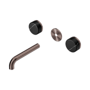 Serenity Wall Basin 160mm Spout + Marquina Black Handle Brushed Bronze gallery detail image