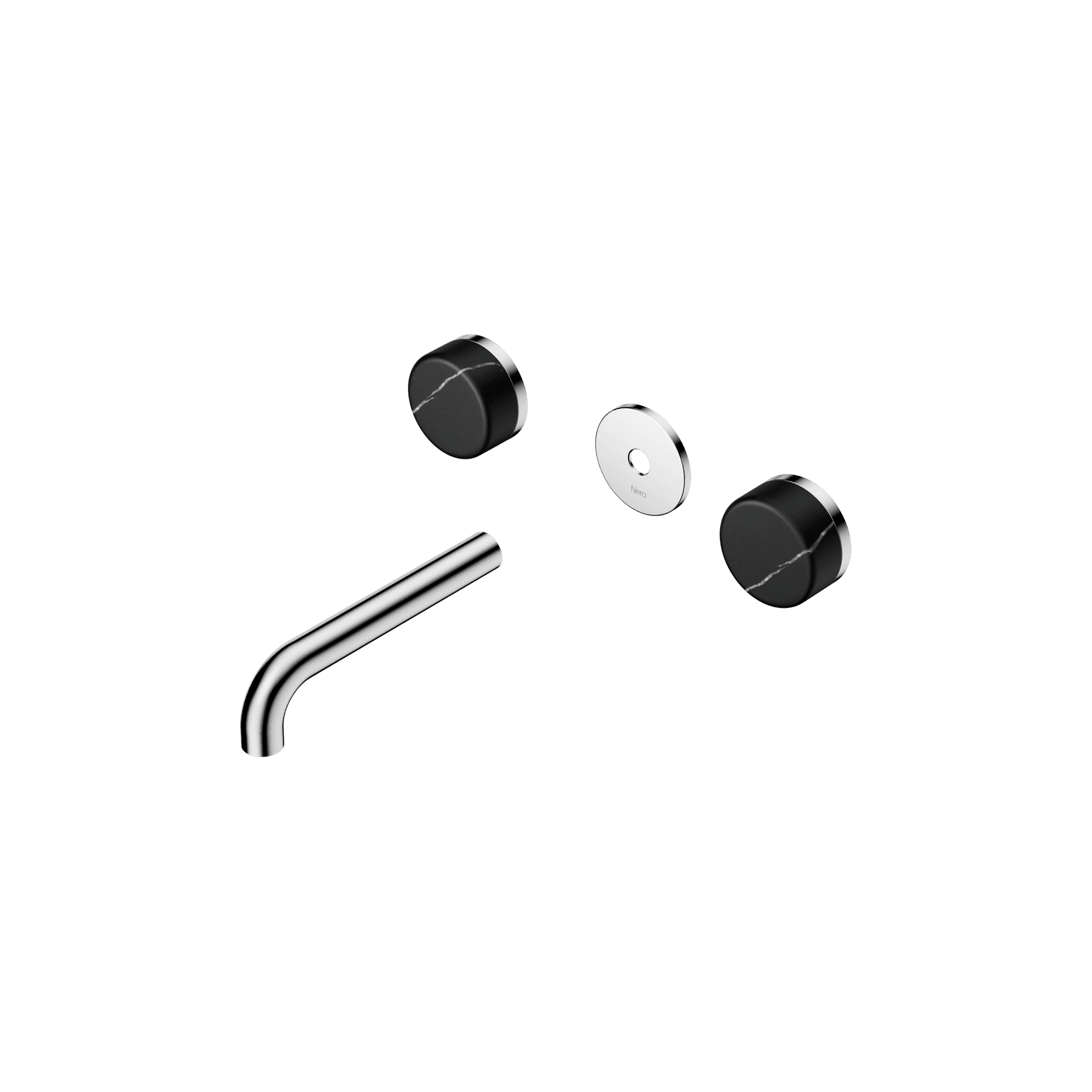 Serenity Wall Basin 160mm Spout + Marquina Black Handle Chrome gallery detail image