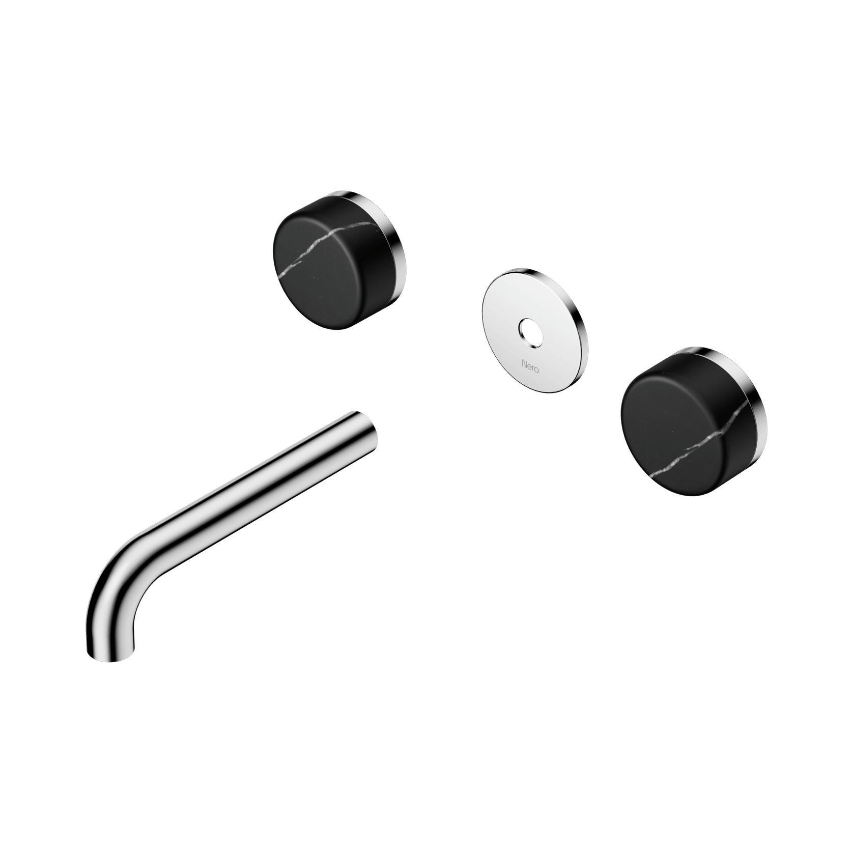 Serenity Wall Basin 160mm Spout + Marquina Black Handle Chrome gallery detail image