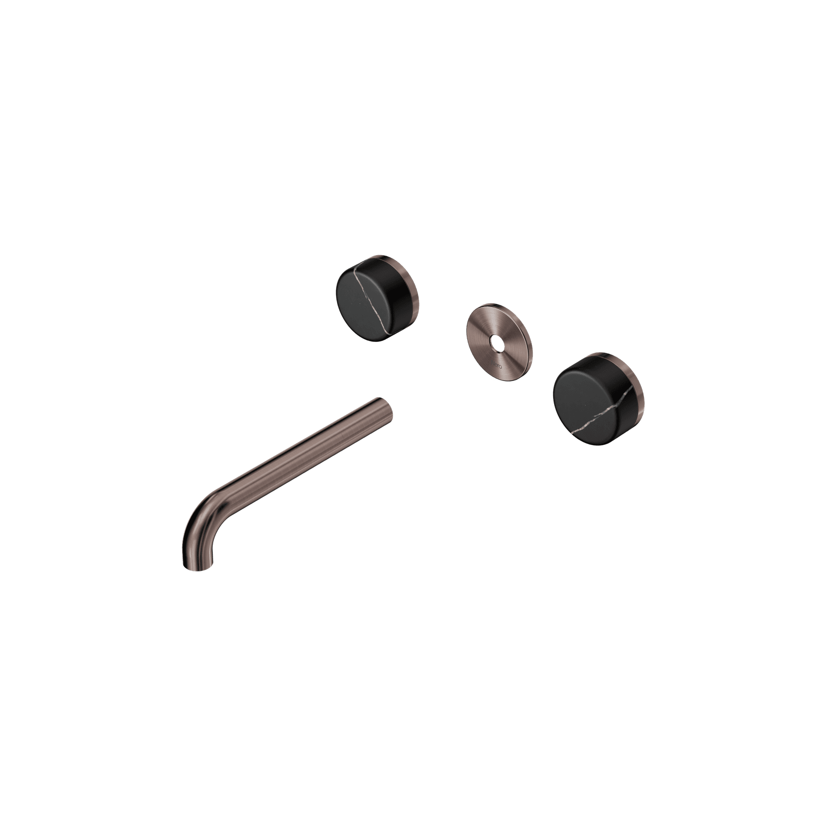 Serenity Wall Basin 185mm Spout + Marquina Black Handle Brushed Bronze gallery detail image