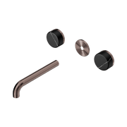 Serenity Wall Basin 185mm Spout + Marquina Black Handle Brushed Bronze gallery detail image