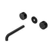 Serenity Wall Basin 185mm Spout + Marquina Black Handle Matte Black gallery detail image