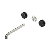 Serenity Wall Basin 220mm Spout + Marquina Black Handle Brushed Nickel gallery detail image