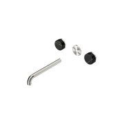 Serenity Wall Basin 220mm Spout + Marquina Black Handle Brushed Nickel gallery detail image