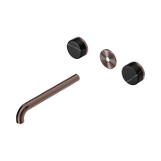 Serenity Wall Basin 220mm Spout + Marquina Black Handle Brushed Bronze gallery detail image