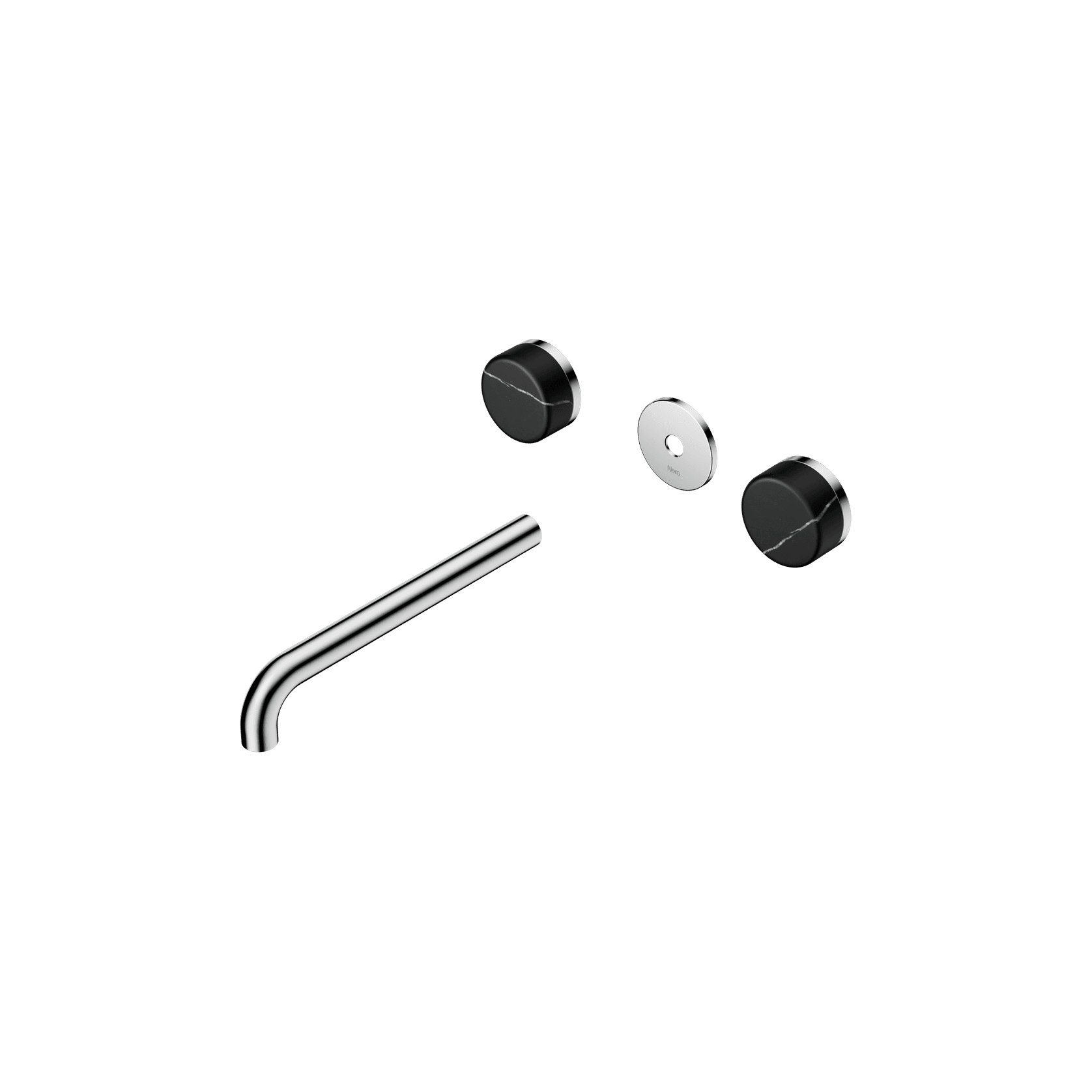 Serenity Wall Basin 220mm Spout + Marquina Black Handle Chrome gallery detail image