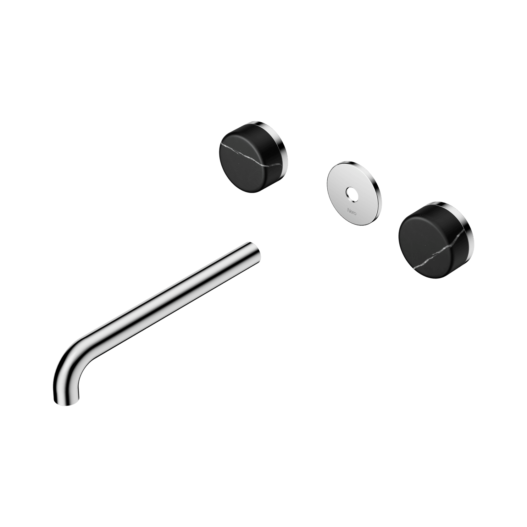 Serenity Wall Basin 220mm Spout + Marquina Black Handle Chrome gallery detail image