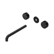 Serenity Wall Basin 220mm Spout + Marquina Black Handle Matte Black gallery detail image