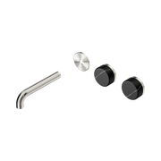 Serenity Wall Basin 160mm Offspout + Marquina Black Handle Brushed Nickel gallery detail image