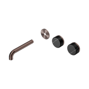 Serenity Wall Basin 160mm Offspout + Marquina Black Handle Brushed Bronze gallery detail image