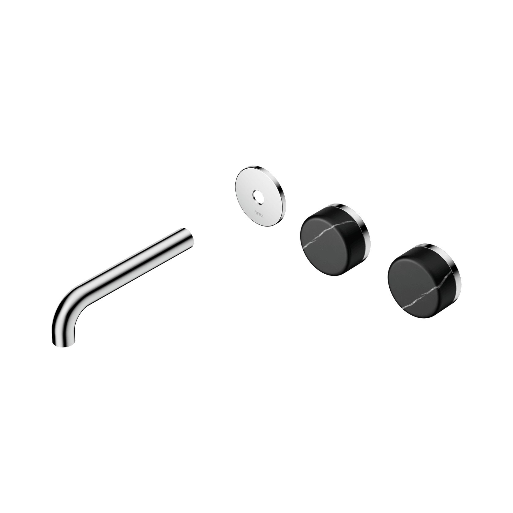 Serenity Wall Basin 160mm Offspout + Marquina Black Handle Chrome gallery detail image