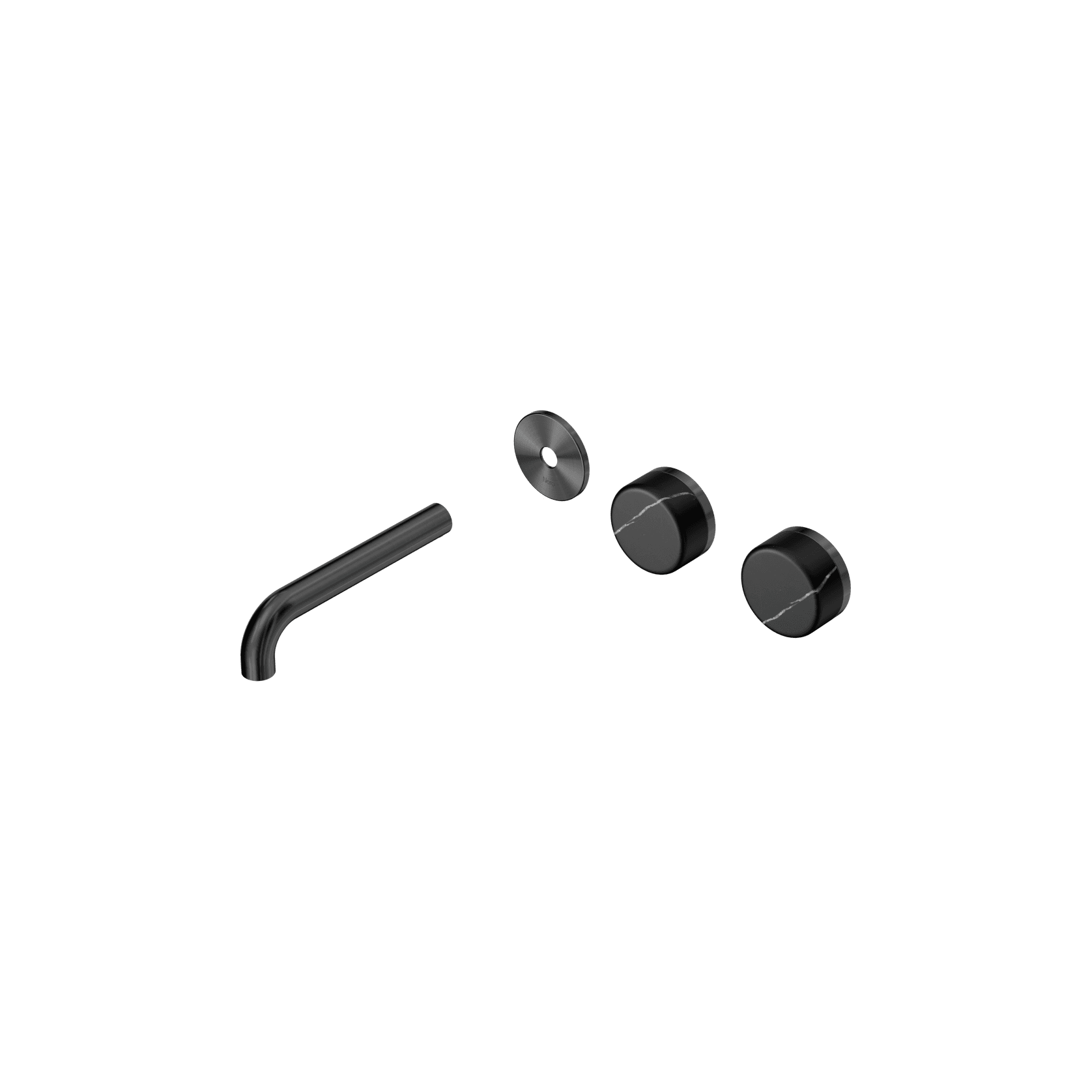 Serenity Wall Basin 160mm Offspout + Marquina Black Handle Gun Metal gallery detail image