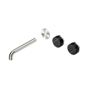 Serenity Wall Basin 185mm Offspout + Marquina Black Handle Brushed Nickel gallery detail image