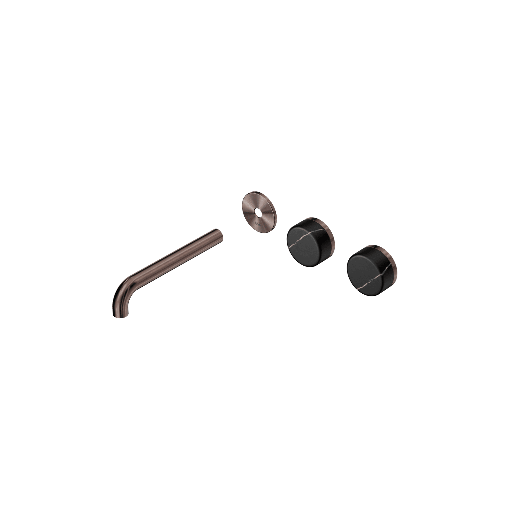 Serenity Wall Basin 185mm Offspout + Marquina Black Handle Brushed Bronze gallery detail image