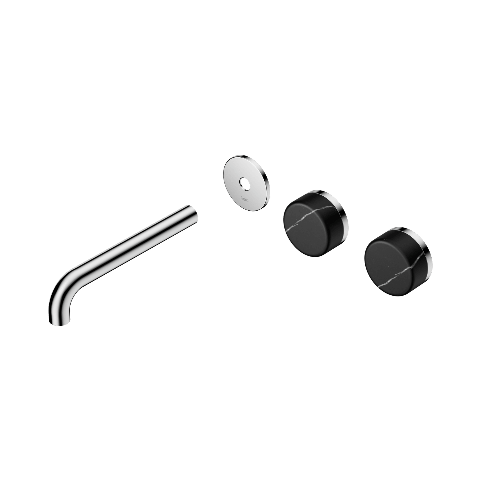 Serenity Wall Basin 185mm Offspout + Marquina Black Handle Chrome gallery detail image