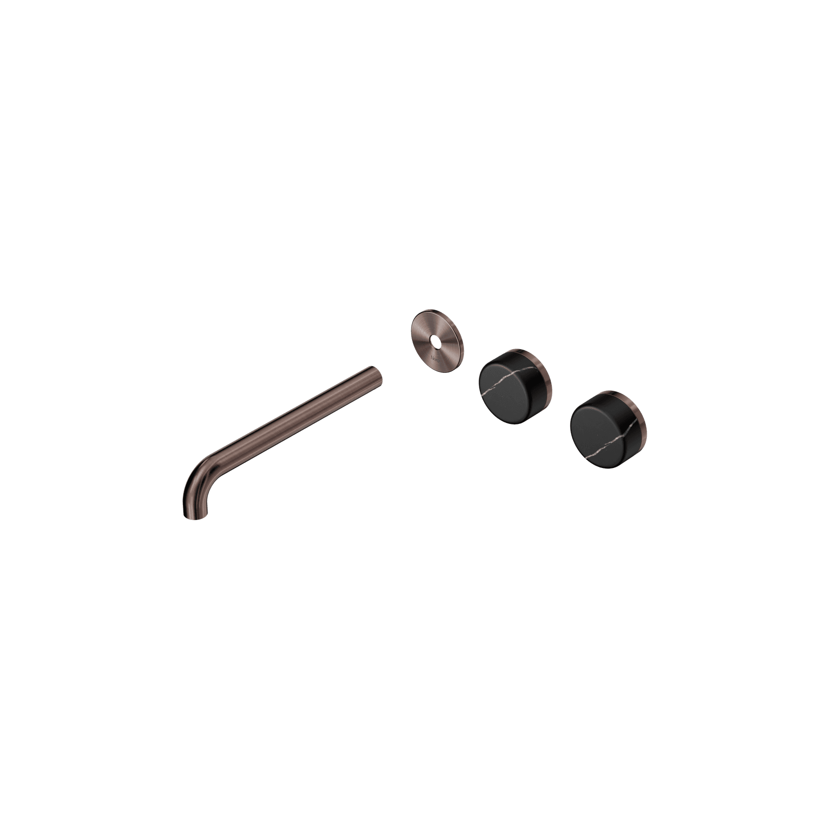 Serenity Wall Basin 220mm Offspout + Marquina Black Handle Brushed Bronze gallery detail image