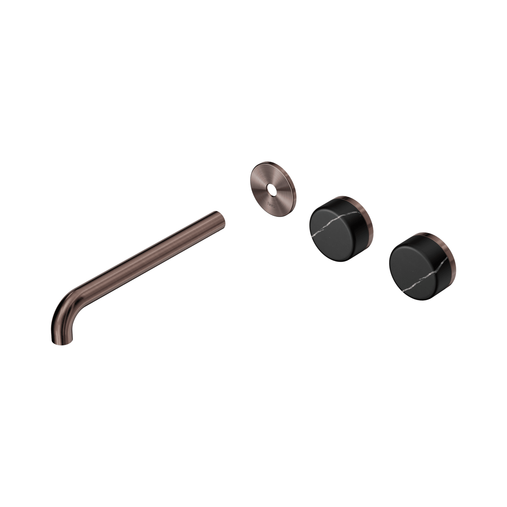 Serenity Wall Basin 220mm Offspout + Marquina Black Handle Brushed Bronze gallery detail image