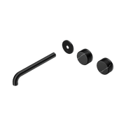 Serenity Wall Basin 220mm Offspout + Marquina Black Handle Matte Black gallery detail image