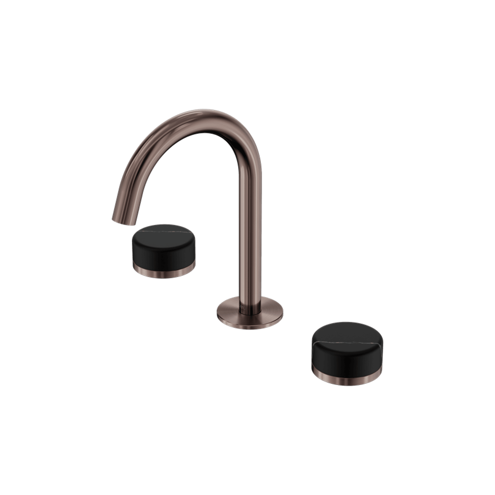 Serenity Basin Set Arc Spout With Marquina Black Handle Brushed Bronze gallery detail image
