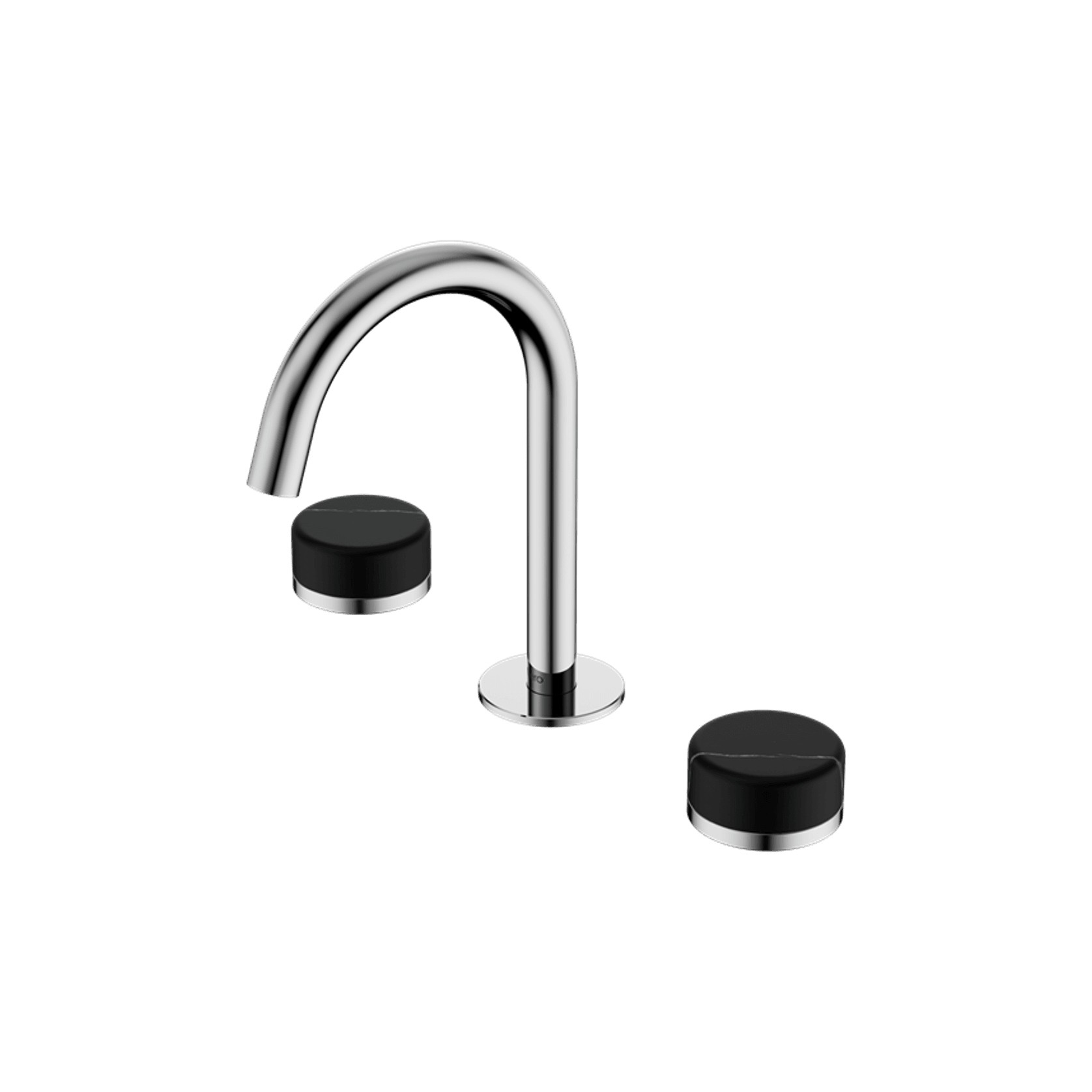 Serenity Basin Set Arc Spout With Marquina Black Handle Chrome gallery detail image
