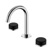 Serenity Basin Set Arc Spout With Marquina Black Handle Chrome gallery detail image