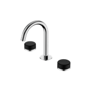 Serenity Basin Set Arc Spout With Marquina Black Handle Chrome gallery detail image