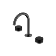Serenity Basin Set Arc Spout With Marquina Black Handle Gun Metal gallery detail image