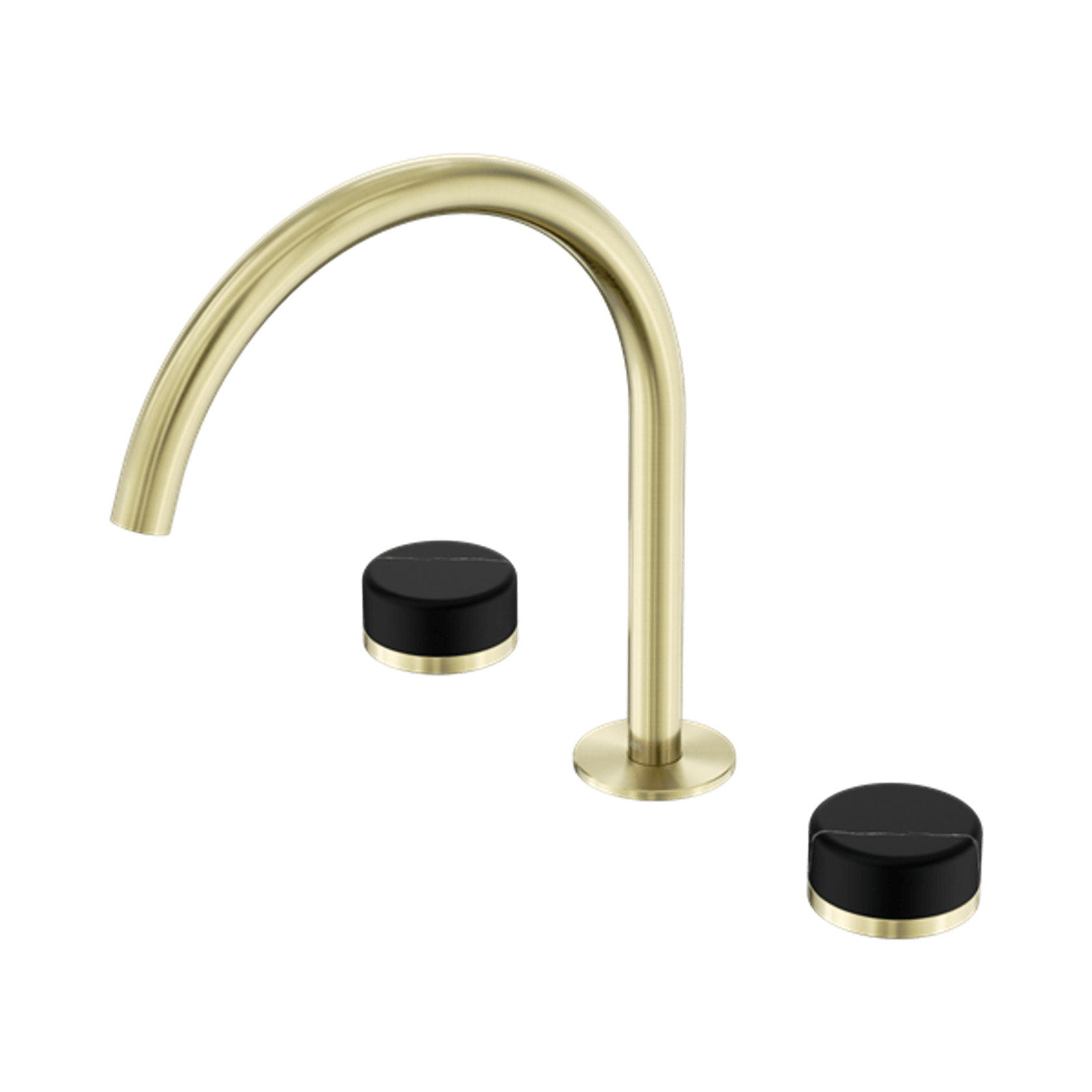 Serenity Bath/Kitchen Set Arc Spout With Marquina Black Handle Brushed Gold gallery detail image