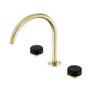 Serenity Bath/Kitchen Set Arc Spout With Marquina Black Handle Brushed Gold gallery detail image