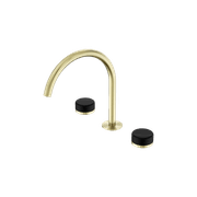 Serenity Bath/Kitchen Set Arc Spout With Marquina Black Handle Brushed Gold gallery detail image