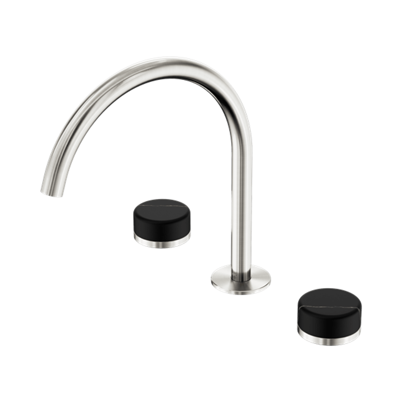 Serenity Bath/Kitchen Set Arc Spout With Marquina Black Handle Brushed Nickel gallery detail image
