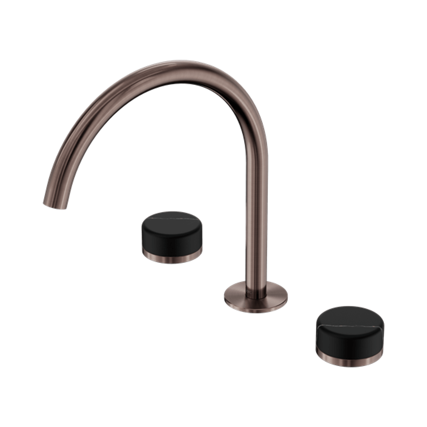 Serenity Bath/Kitchen Set Arc Spout With Marquina Black Handle Brushed Bronze gallery detail image