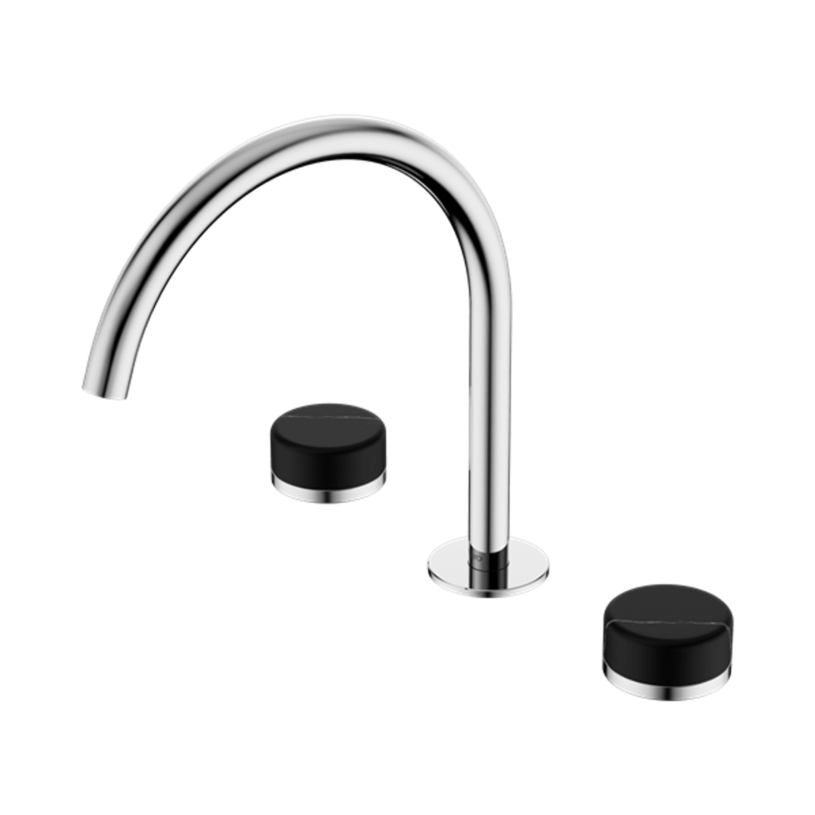 Serenity Bath/Kitchen Set Arc Spout With Marquina Black Handle Chrome gallery detail image