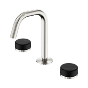 Serenity Basin Set Edge Spout With Marquina Black Handle Brushed Nickel gallery detail image