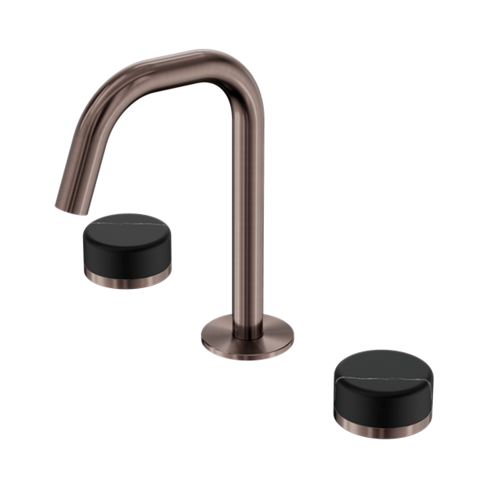 Serenity Basin Set Edge Spout With Marquina Black Handle Brushed Bronze gallery detail image
