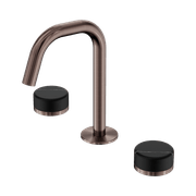 Serenity Basin Set Edge Spout With Marquina Black Handle Brushed Bronze gallery detail image