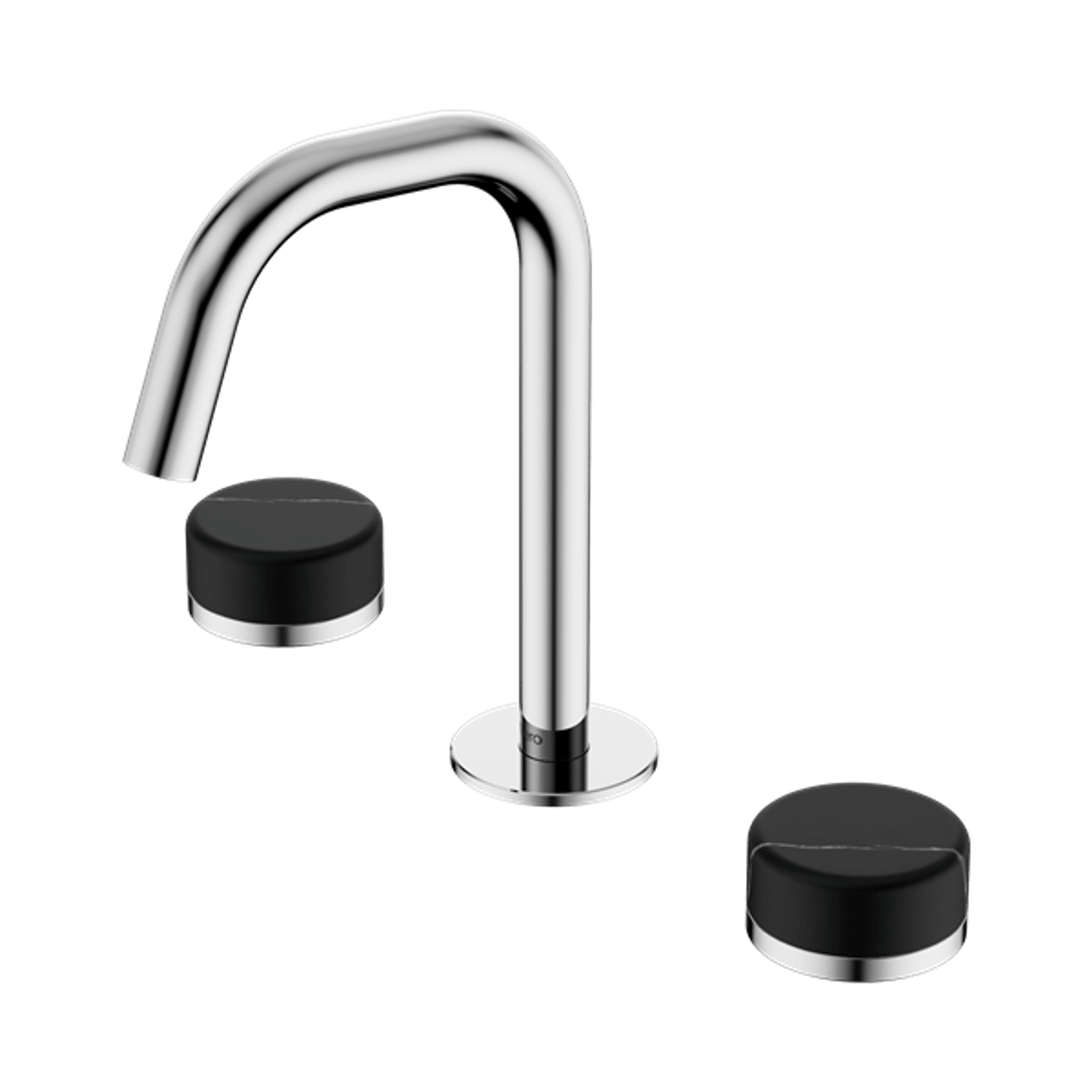 Serenity Basin Set Edge Spout With Marquina Black Handle Chrome gallery detail image
