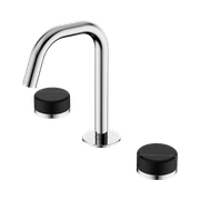 Serenity Basin Set Edge Spout With Marquina Black Handle Chrome gallery detail image