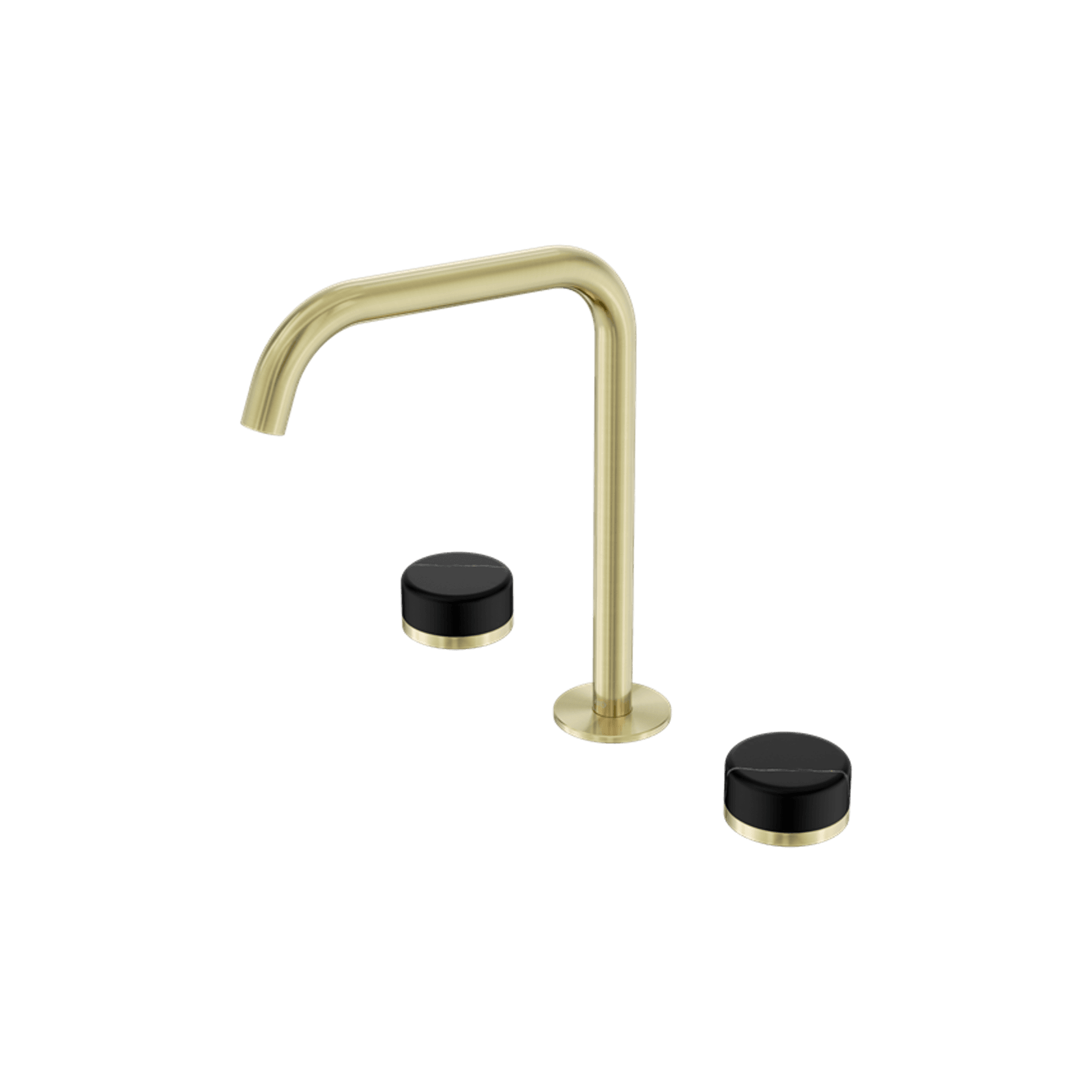 Serenity Bath/Kitchen Set Edge Spout With Marquina Black Handle Brushed Gold gallery detail image