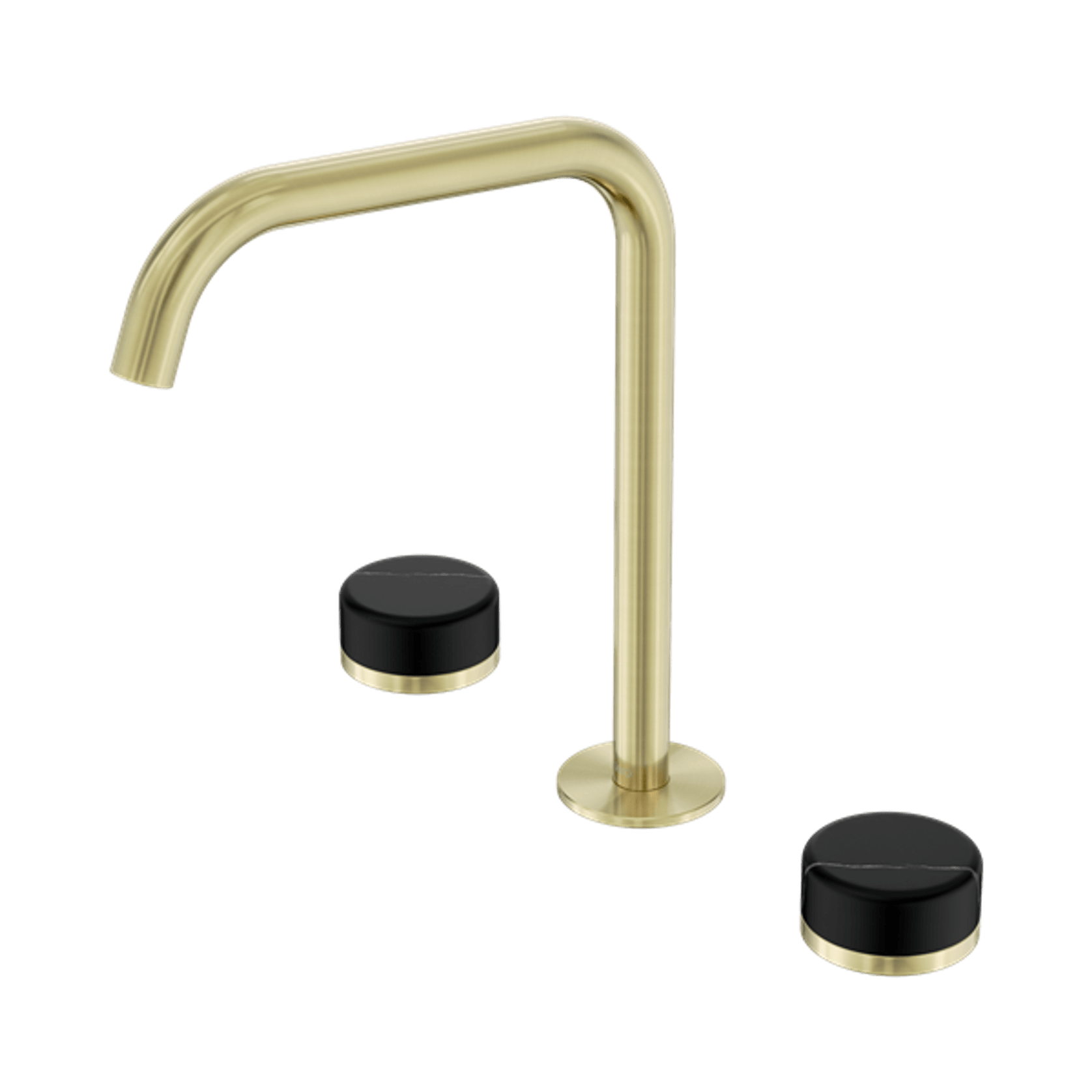 Serenity Bath/Kitchen Set Edge Spout With Marquina Black Handle Brushed Gold gallery detail image