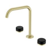 Serenity Bath/Kitchen Set Edge Spout With Marquina Black Handle Brushed Gold gallery detail image
