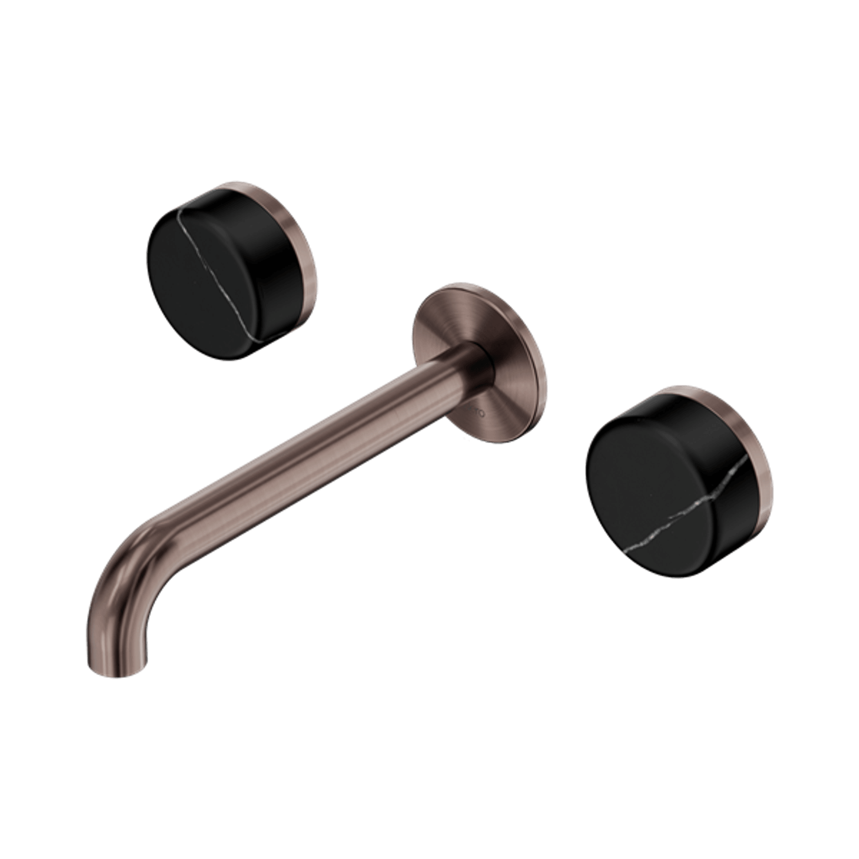 Serenity Wall Basin Set 220mm Spout With Marquina Black Handle Brushed Bronze gallery detail image