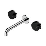 Serenity Wall Basin Set 220mm Spout With Marquina Black Handle Chrome gallery detail image