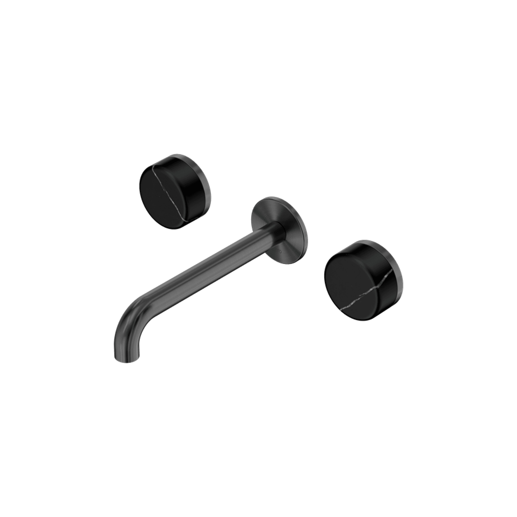 Serenity Wall Basin Set 185mm Spout With Marquina Black Handle Gun Metal gallery detail image