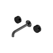 Serenity Wall Basin Set 160mm Spout With Marquina Black Handle Gun Metal gallery detail image