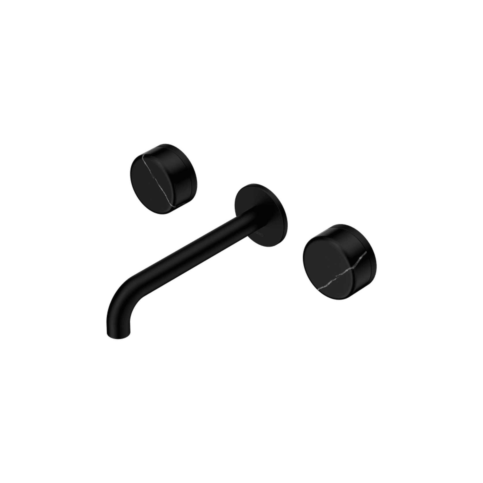 Serenity Wall Basin Set 160mm Spout With Marquina Black Handle Matte Black gallery detail image